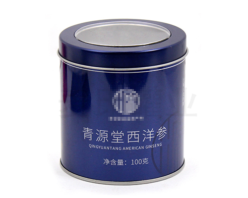 圓形開(kāi)窗西洋參鐵盒