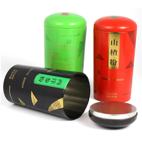 西洋參粉鐵罐；圓形山楂粉包裝罐定制